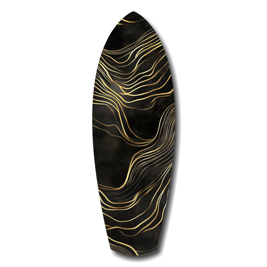 Golden Waves Glass Wall Art.