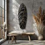 Golden Waves Glass Wall Art.