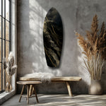 Golden Waves Glass Wall Art.