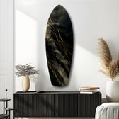 Golden Waves Glass Wall Art.
