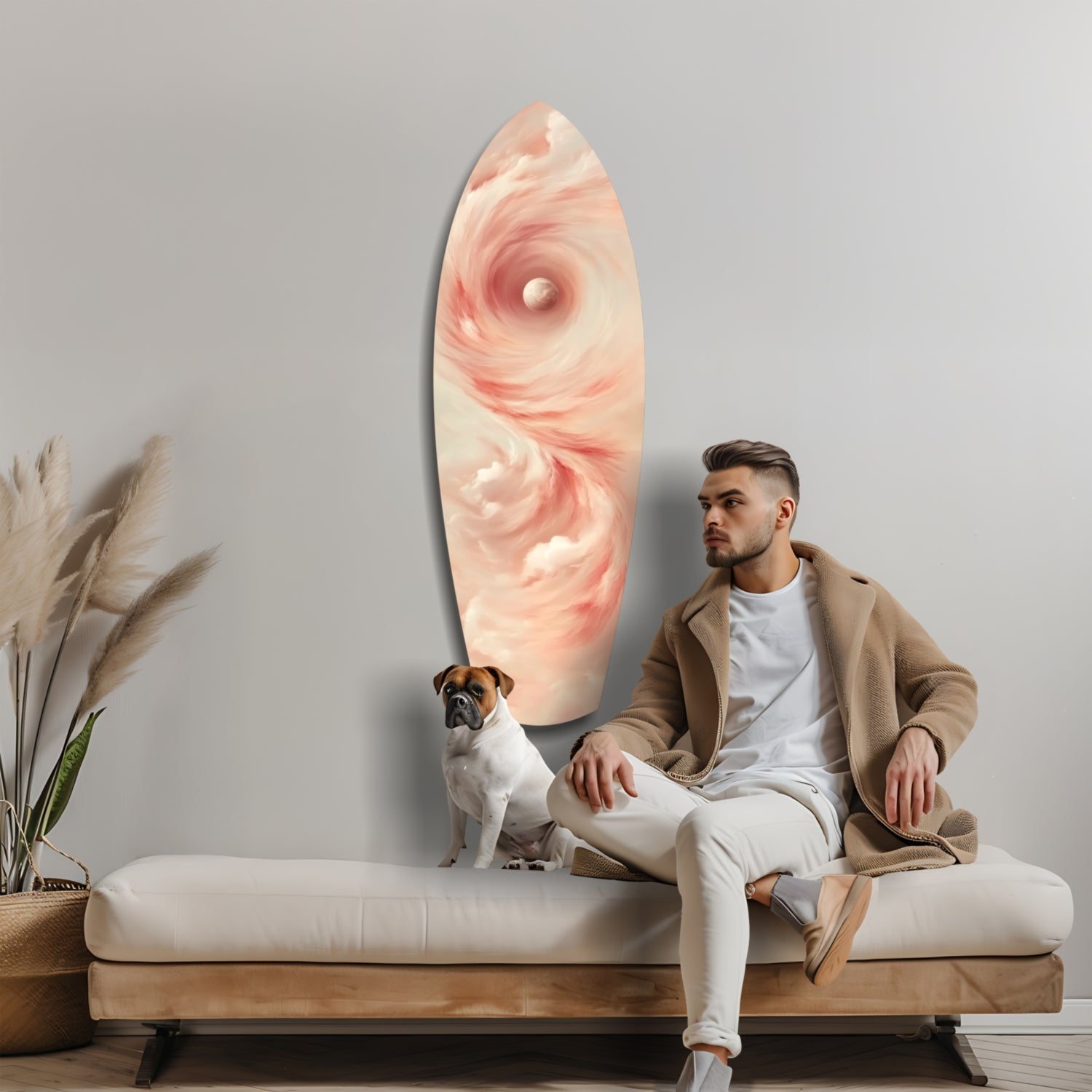 Pinky Swirl Glass Wall Art.