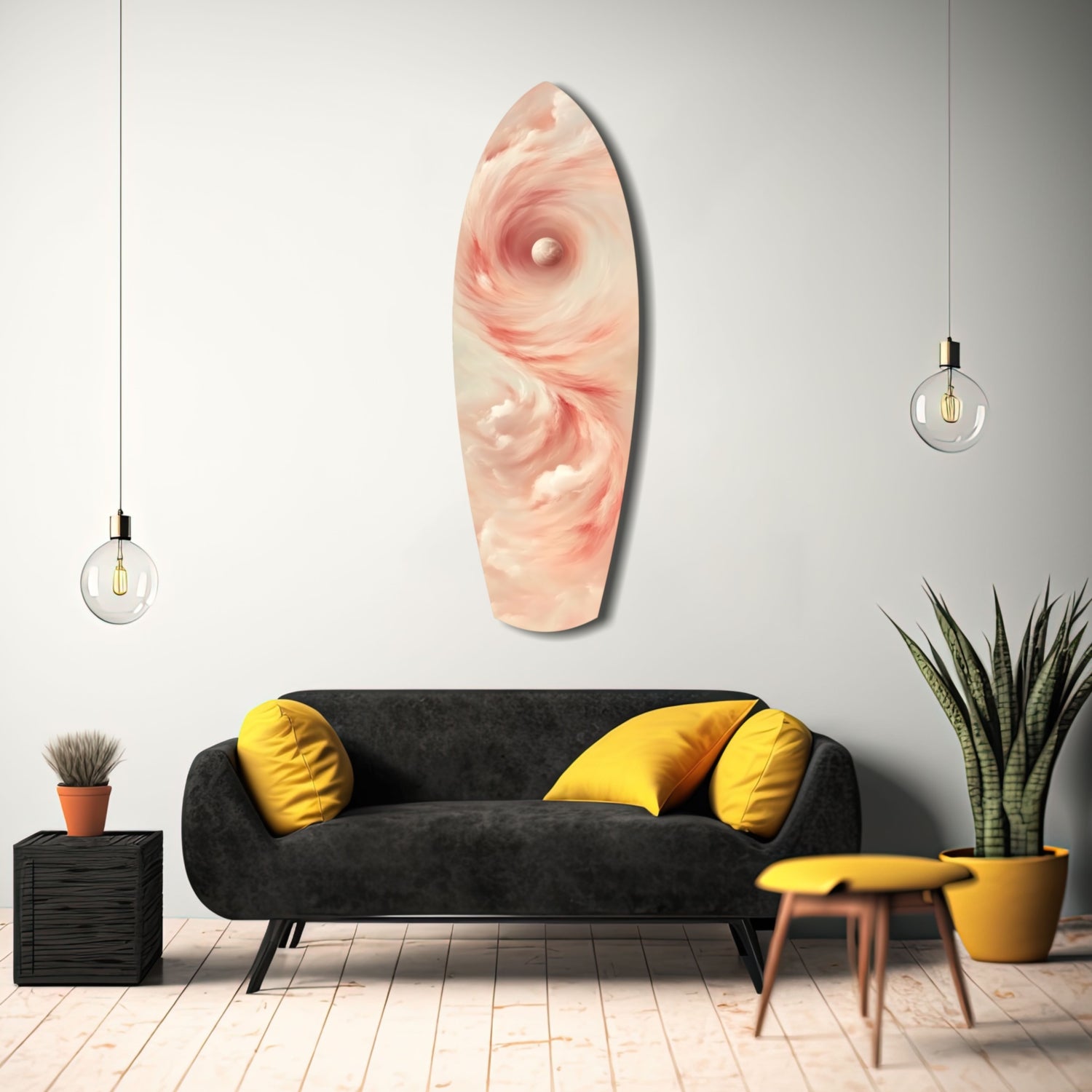 Pinky Swirl Glass Wall Art.