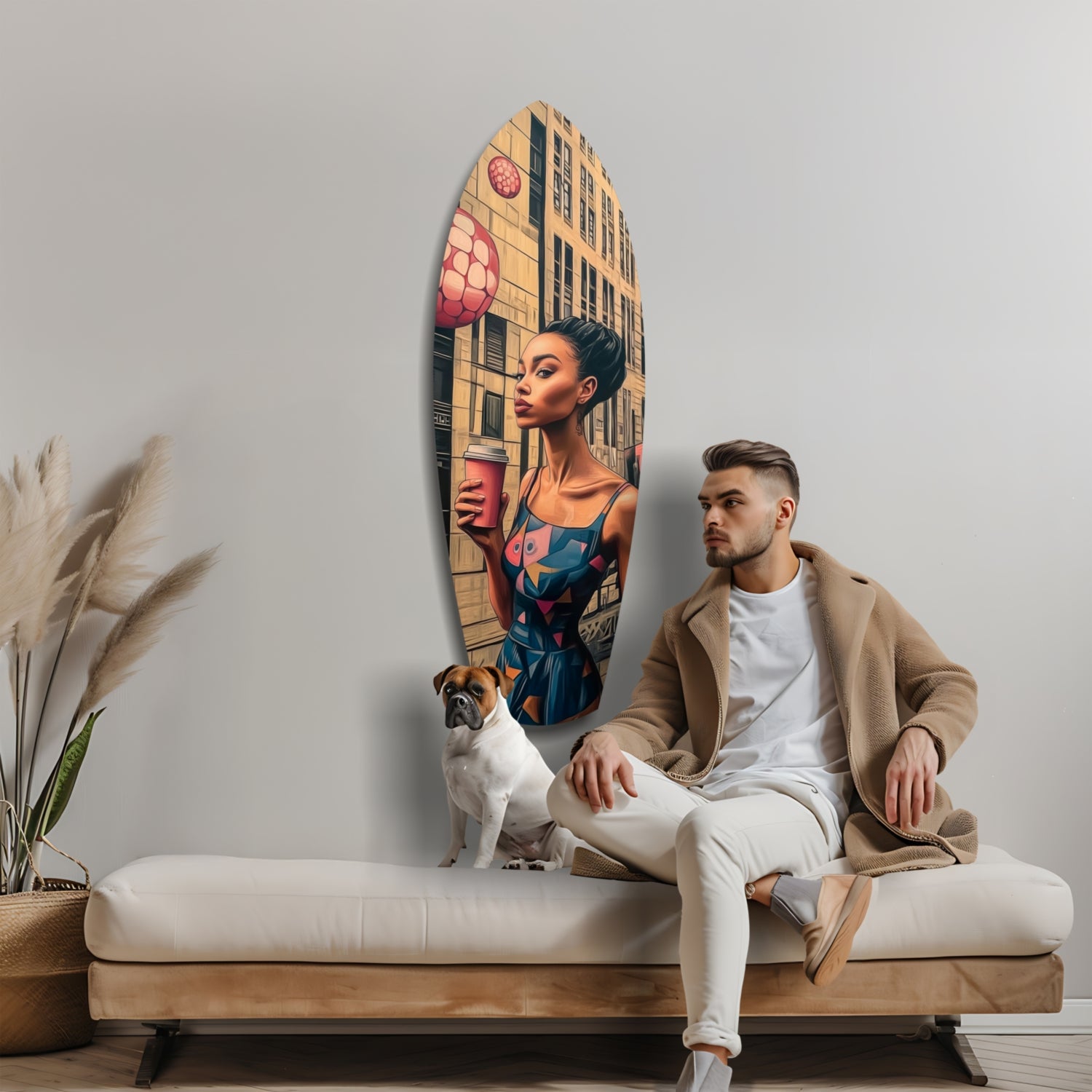 Modern City Life Glass Wall Art.