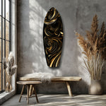 Golden Swirls Glass Wall Art.
