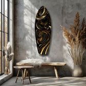 Golden Swirls Glass Wall Art.