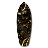 Golden Swirls Glass Wall Art.