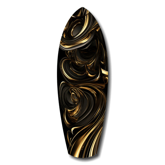 Golden Swirls Glass Wall Art.