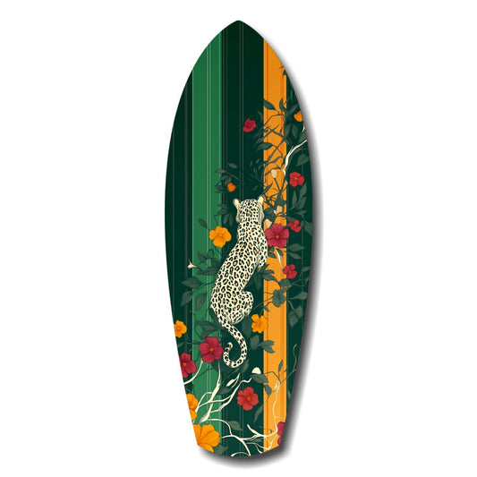 Tiger in the Jungle Glass Wall Art.