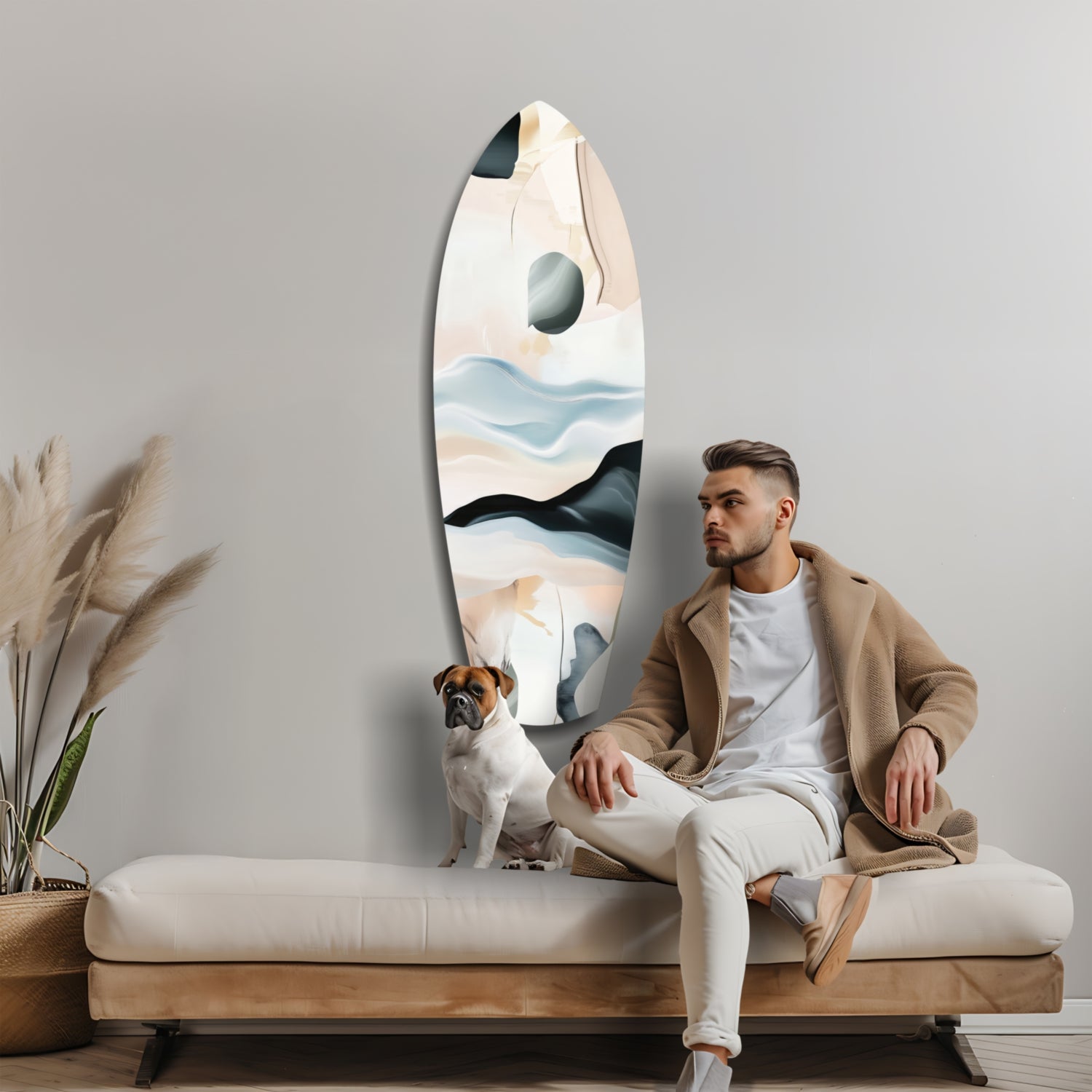 Abstract Sailing Glass Wall Art.