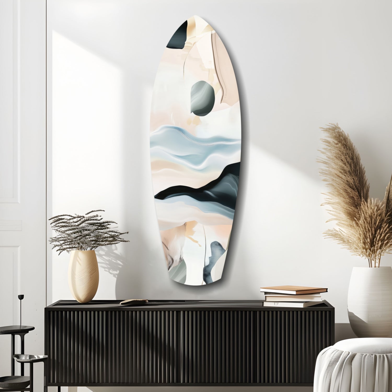 Abstract Sailing Glass Wall Art.