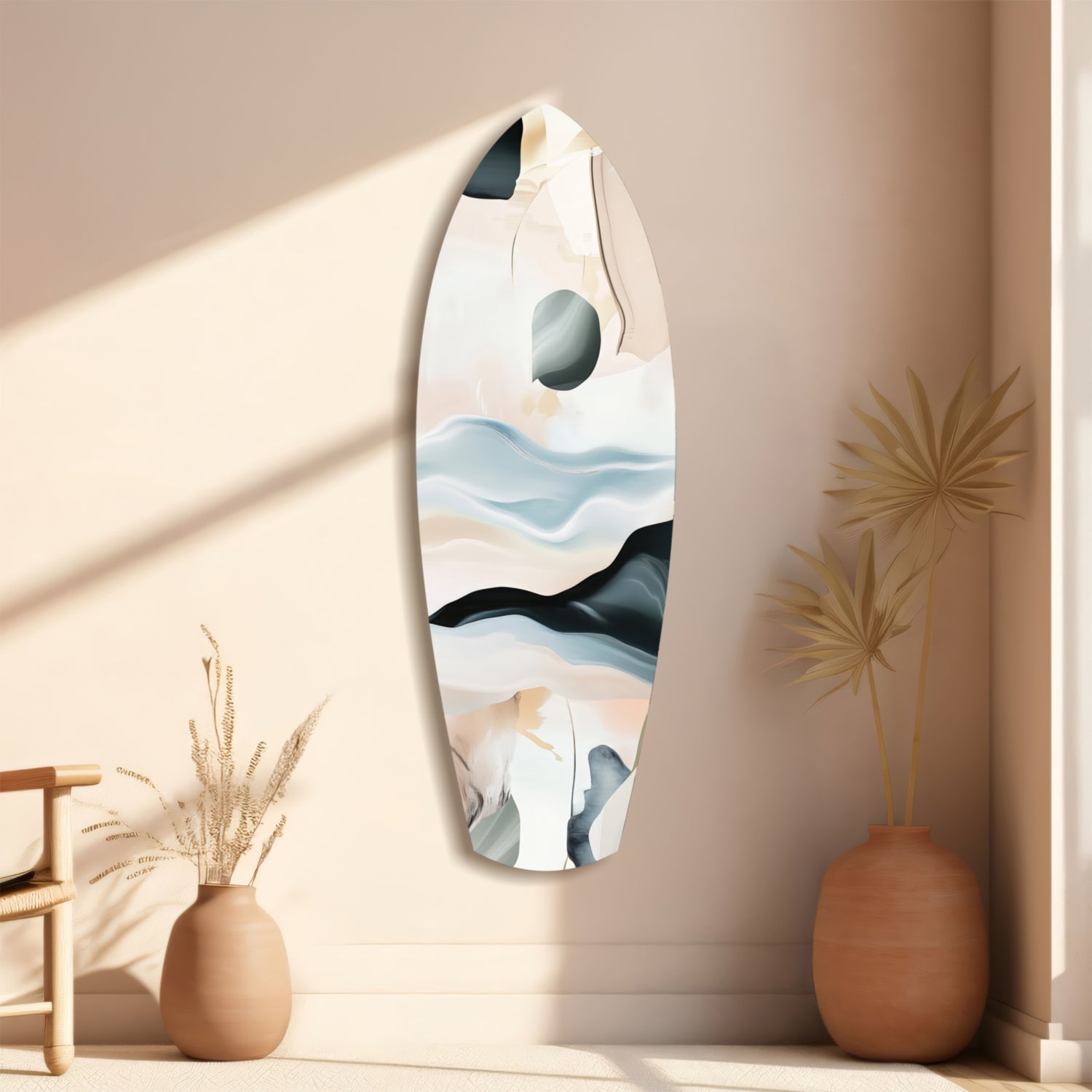 Abstract Sailing Glass Wall Art.