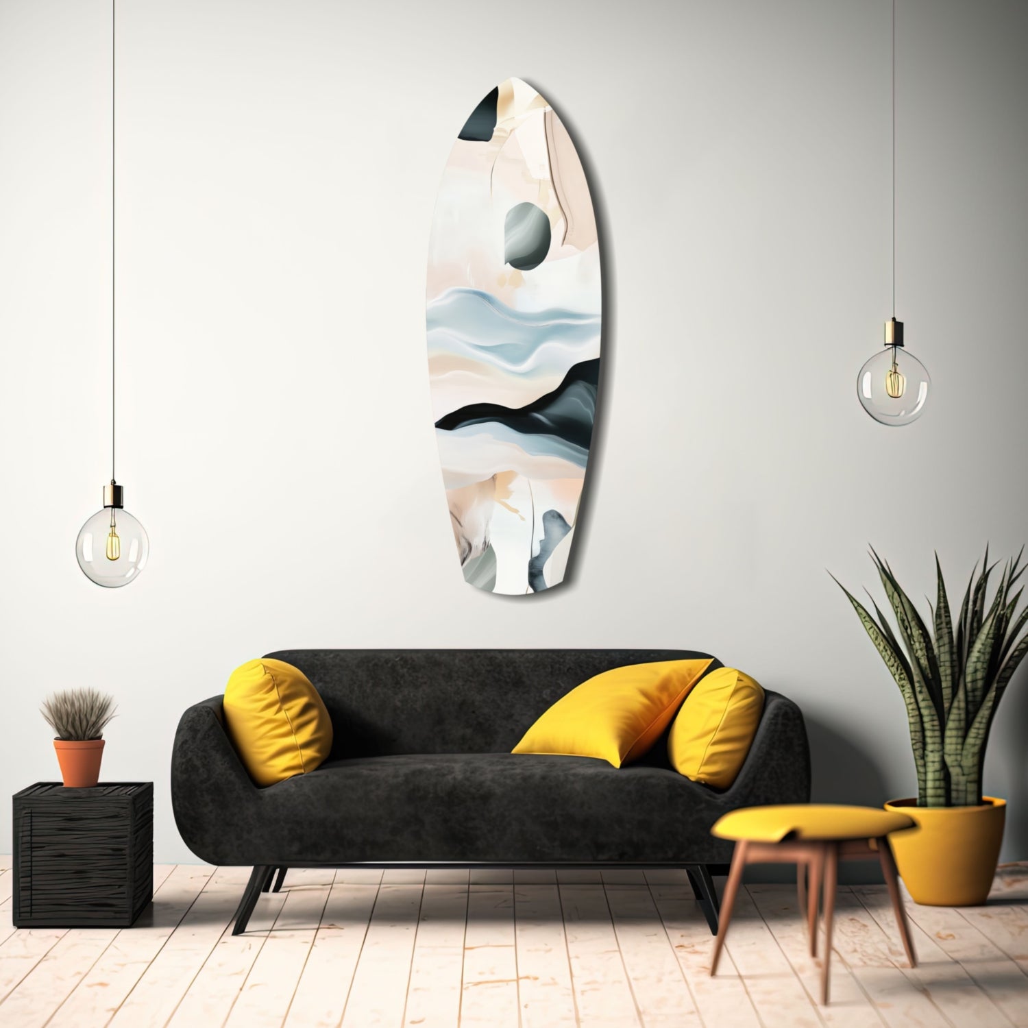 Abstract Sailing Glass Wall Art.