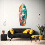 Dolphin Family Glass Wall Art.