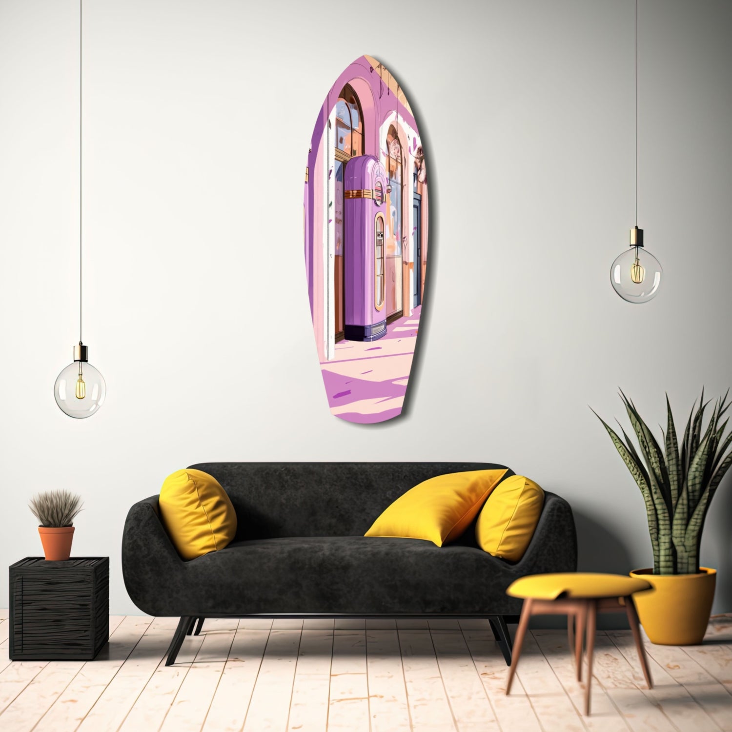 Vintage Melody Box Glass Wall Art.