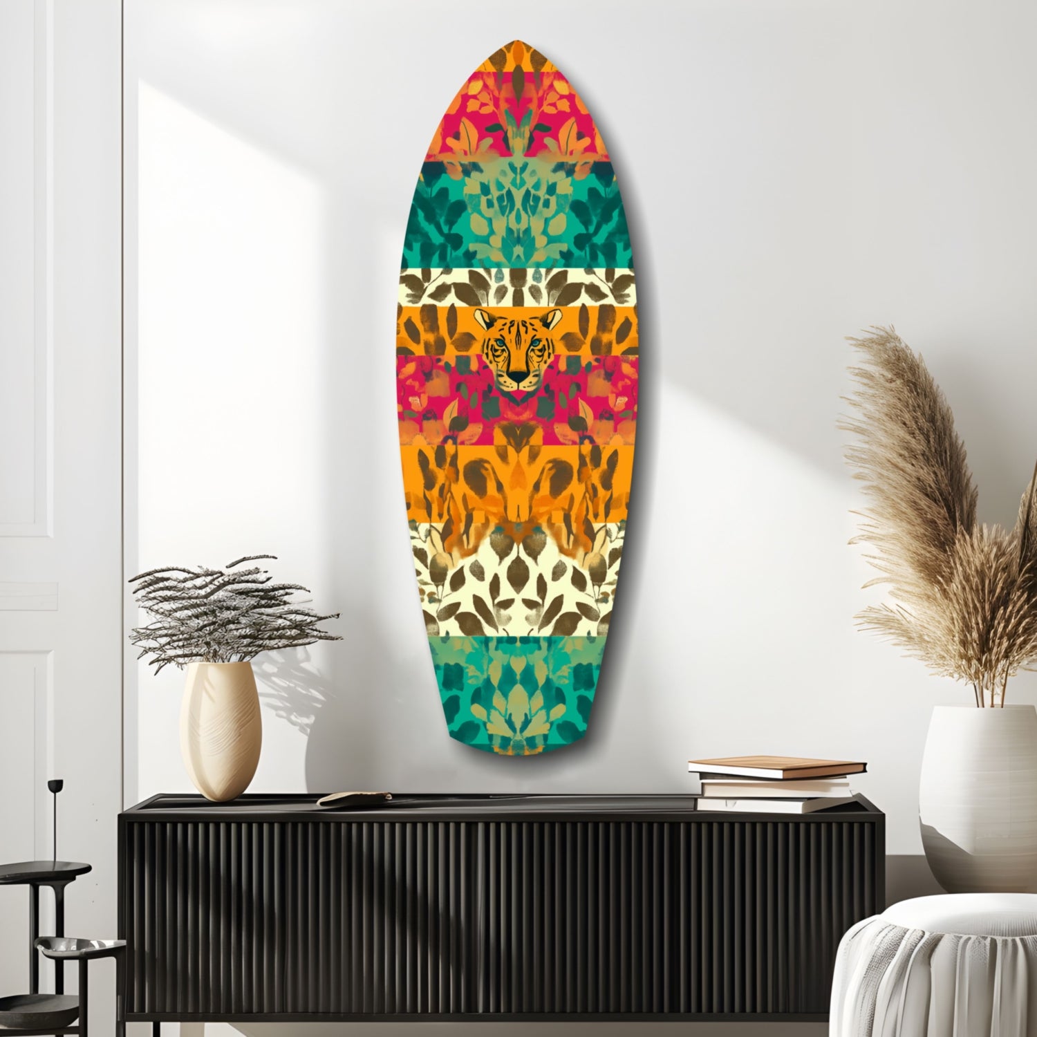 Camouflaged Tiger Glass Wall Art.