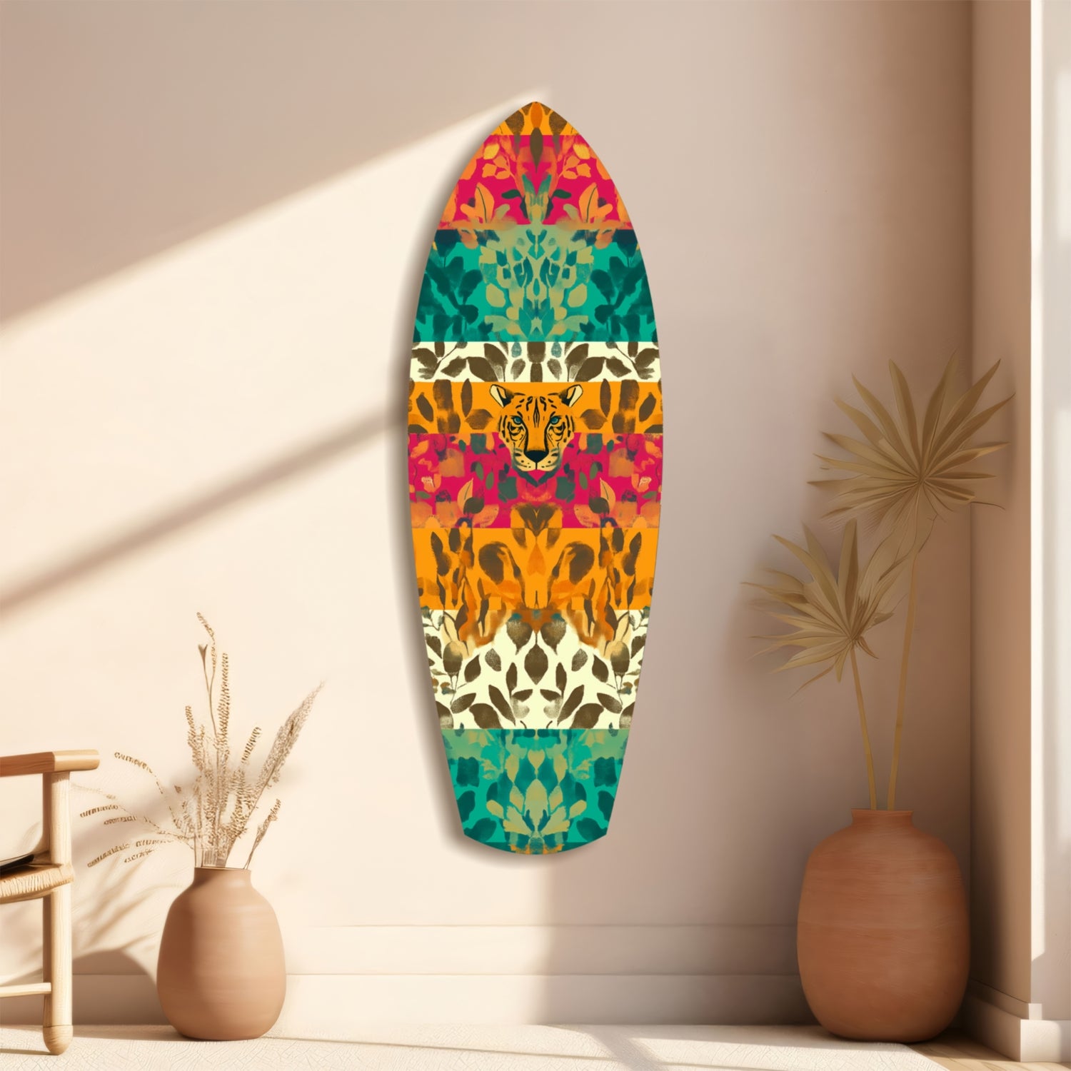 Camouflaged Tiger Glass Wall Art.