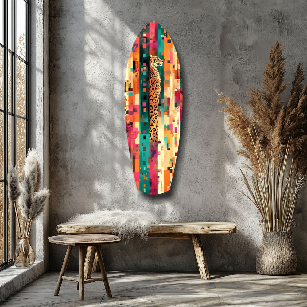 Camouflaged Tiger Glass Wall Art.