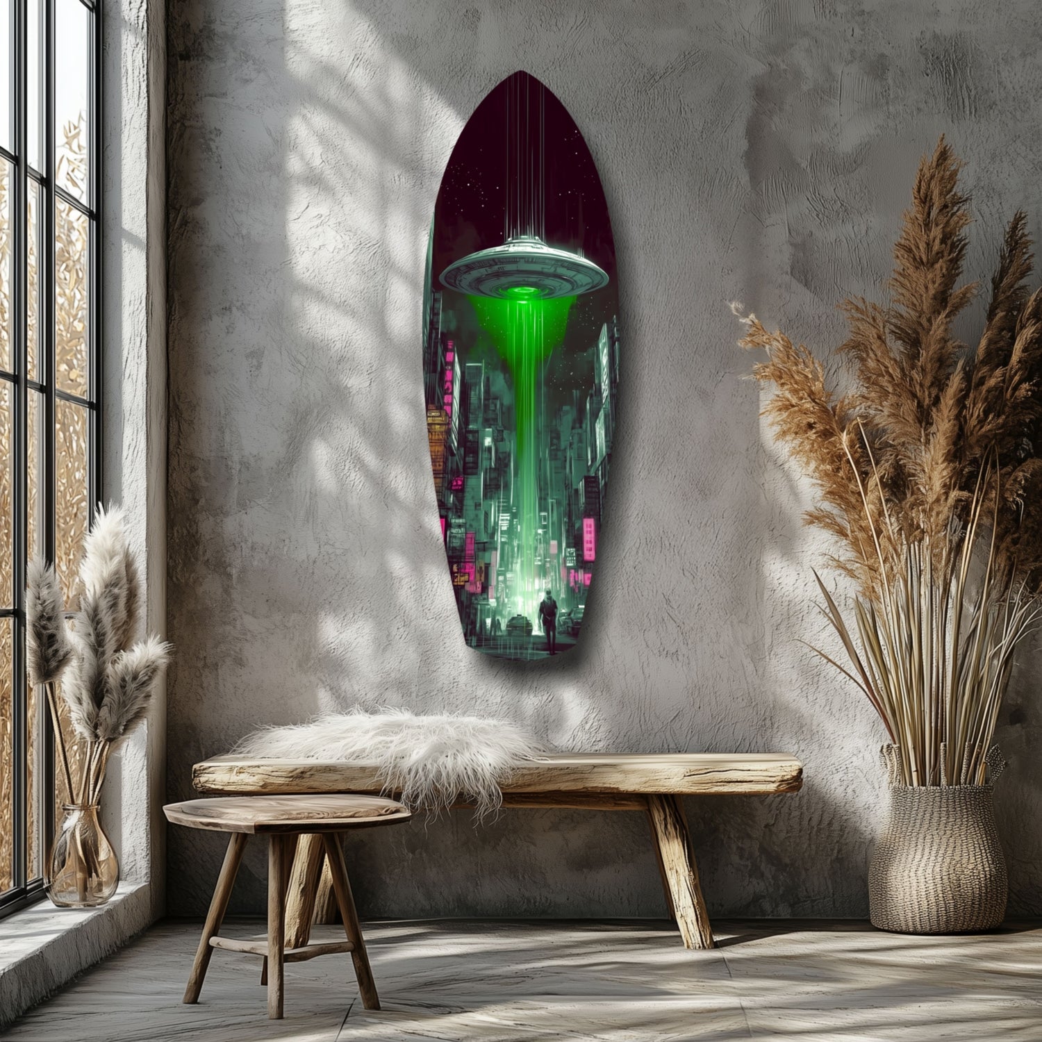Alien Invade Glass Wall Art.
