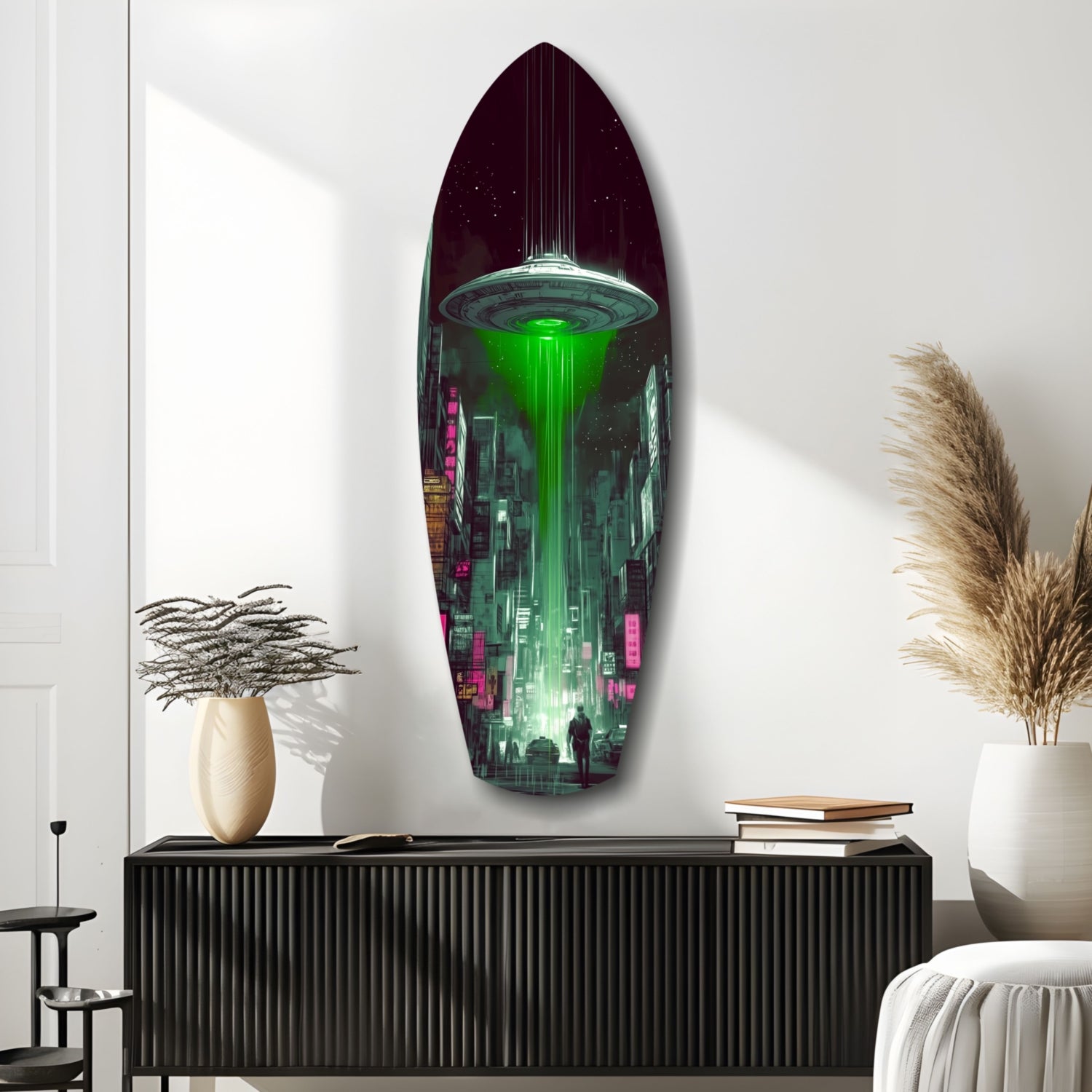 Alien Invade Glass Wall Art.