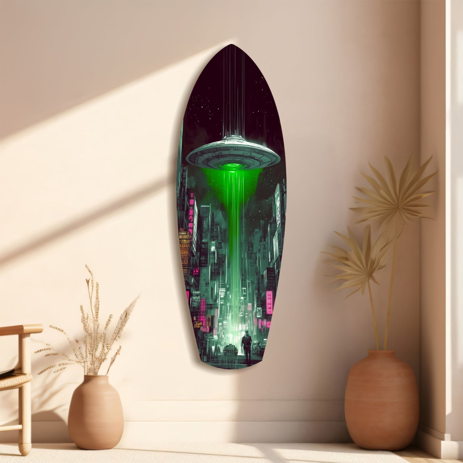 Alien Invade Glass Wall Art.