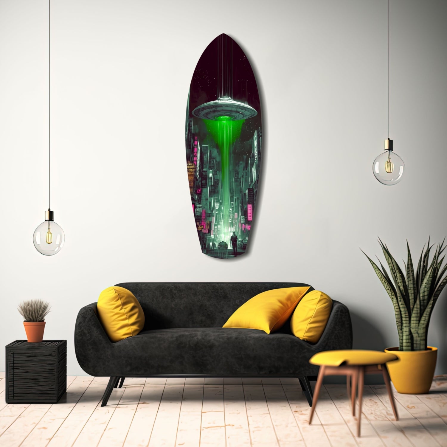Alien Invade Glass Wall Art.