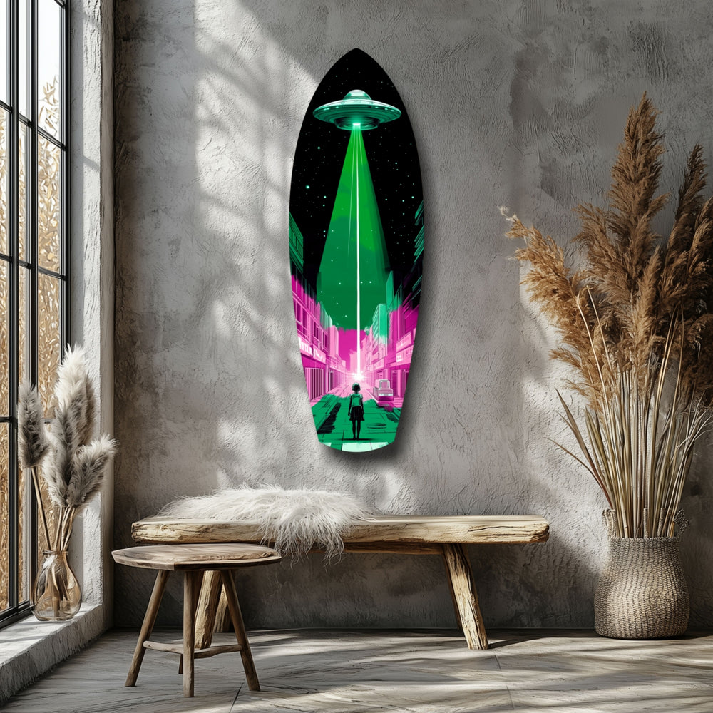 Alien Invade Glass Wall Art.
