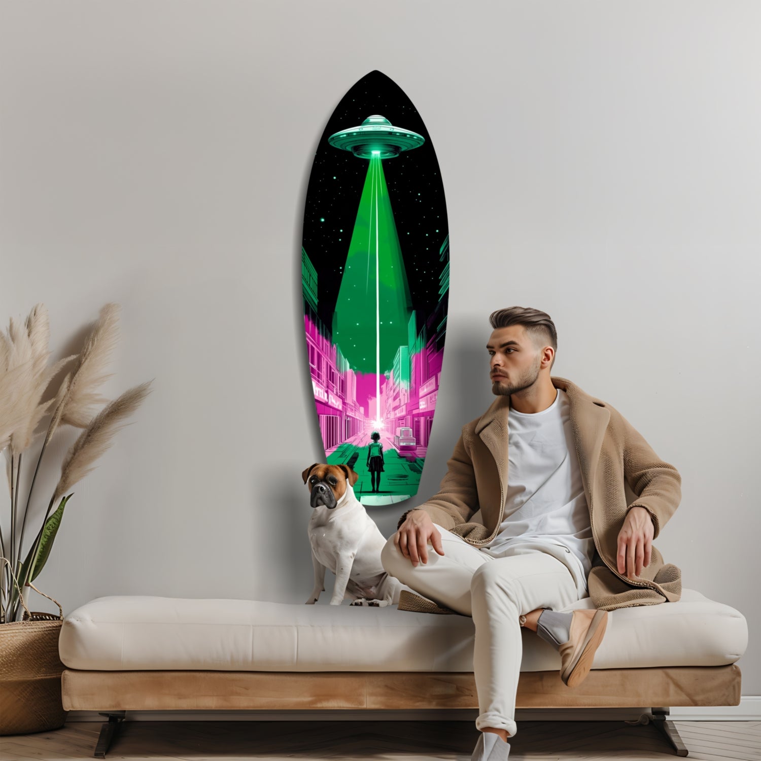 Alien Invade Glass Wall Art.