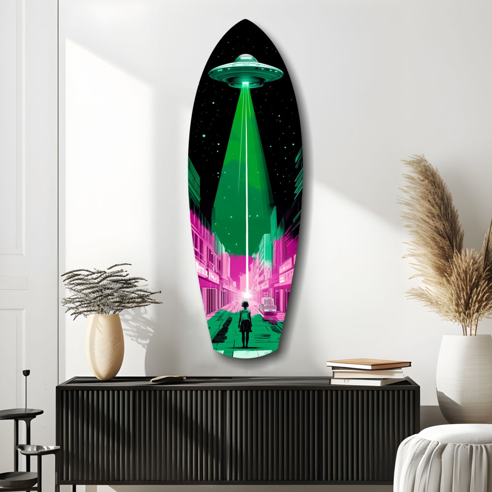 Alien Invade Glass Wall Art.
