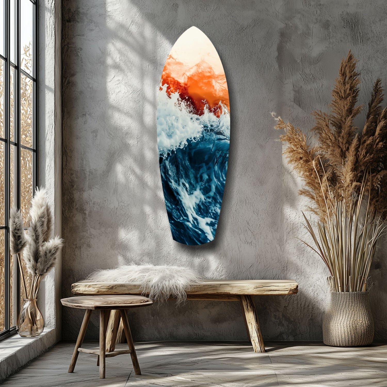 Colors of the Sunset in the Ocean Glass Wall Art.