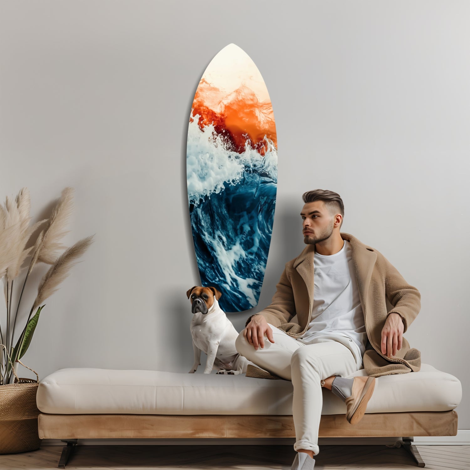 Colors of the Sunset in the Ocean Glass Wall Art.