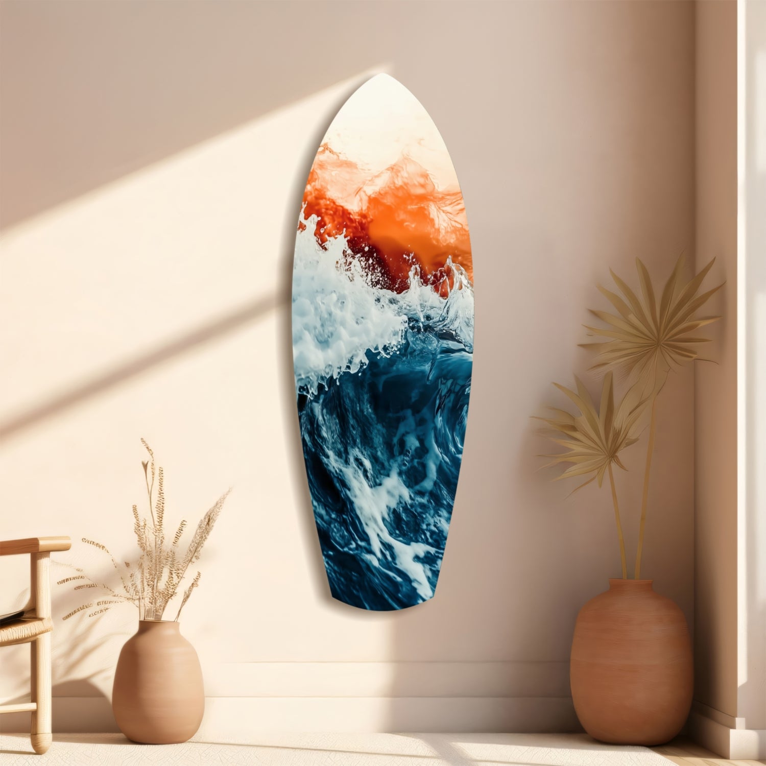 Colors of the Sunset in the Ocean Glass Wall Art.