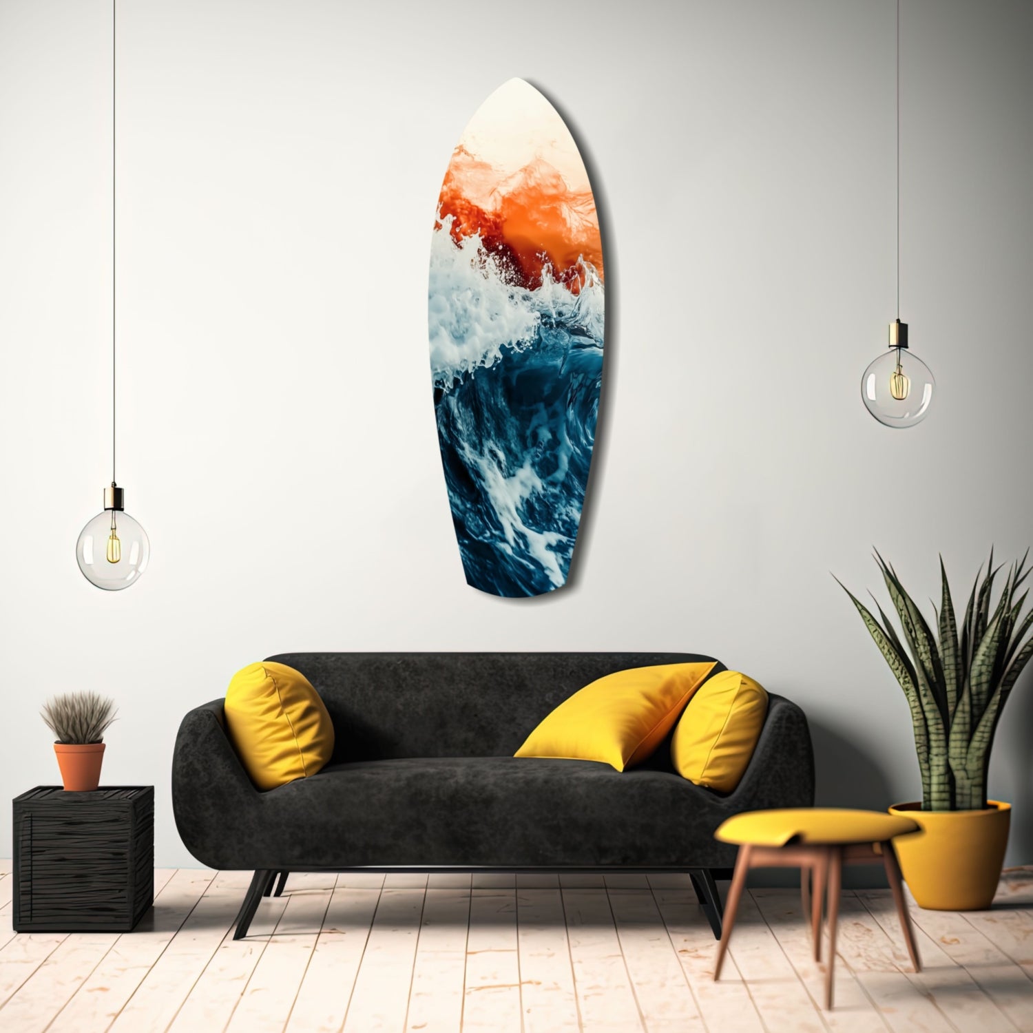 Colors of the Sunset in the Ocean Glass Wall Art.
