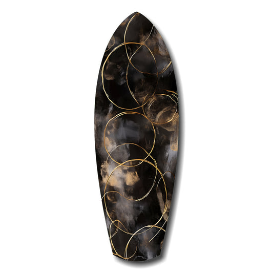 Golden Circles Glass Wall Art.