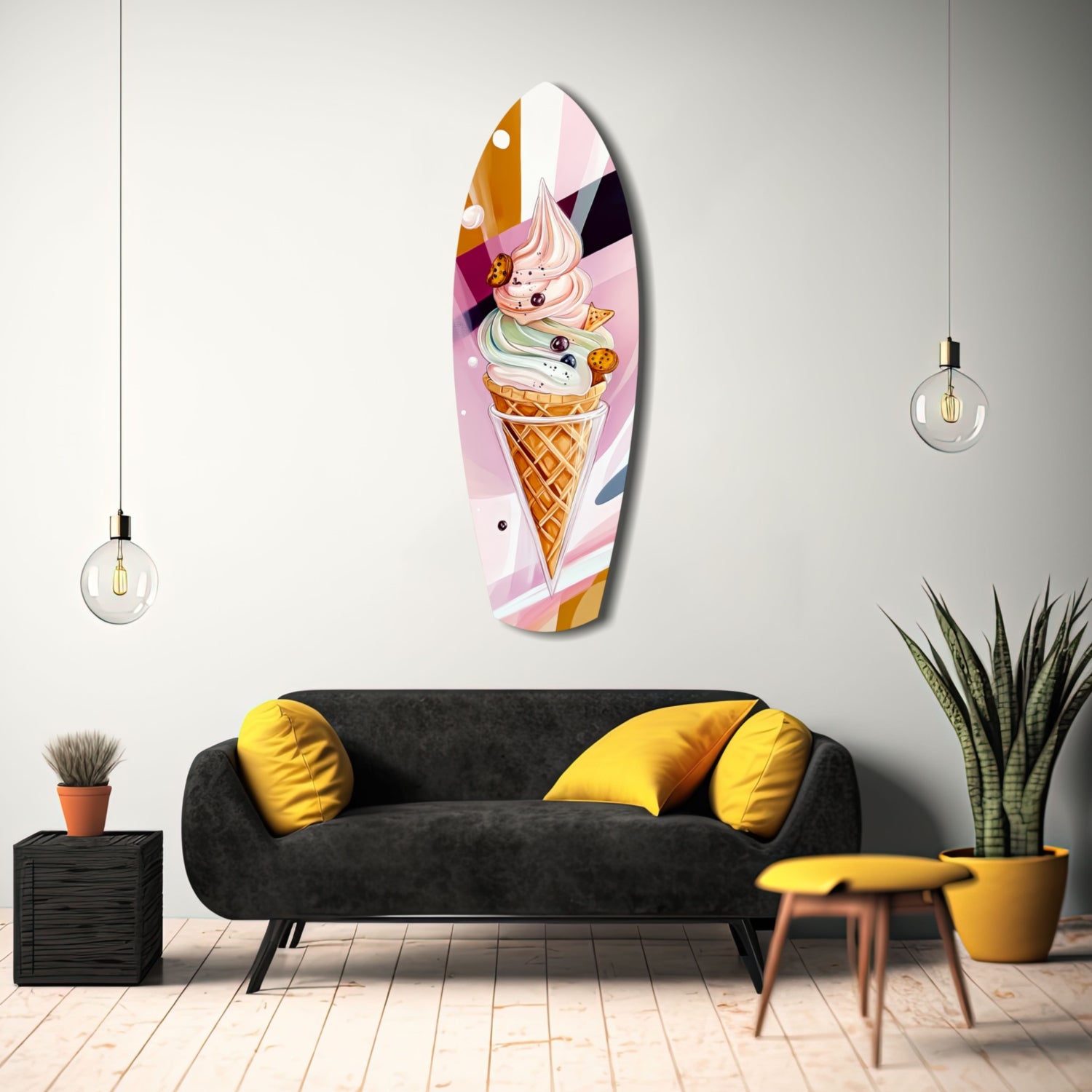 Icecream Dream Glass Wall Art.