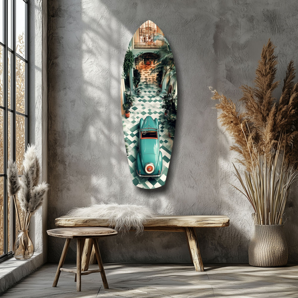 50s Vintage Garage Glass Wall Art.