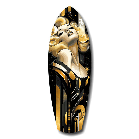 Golden Marilyn Monroe Glass Wall Art.