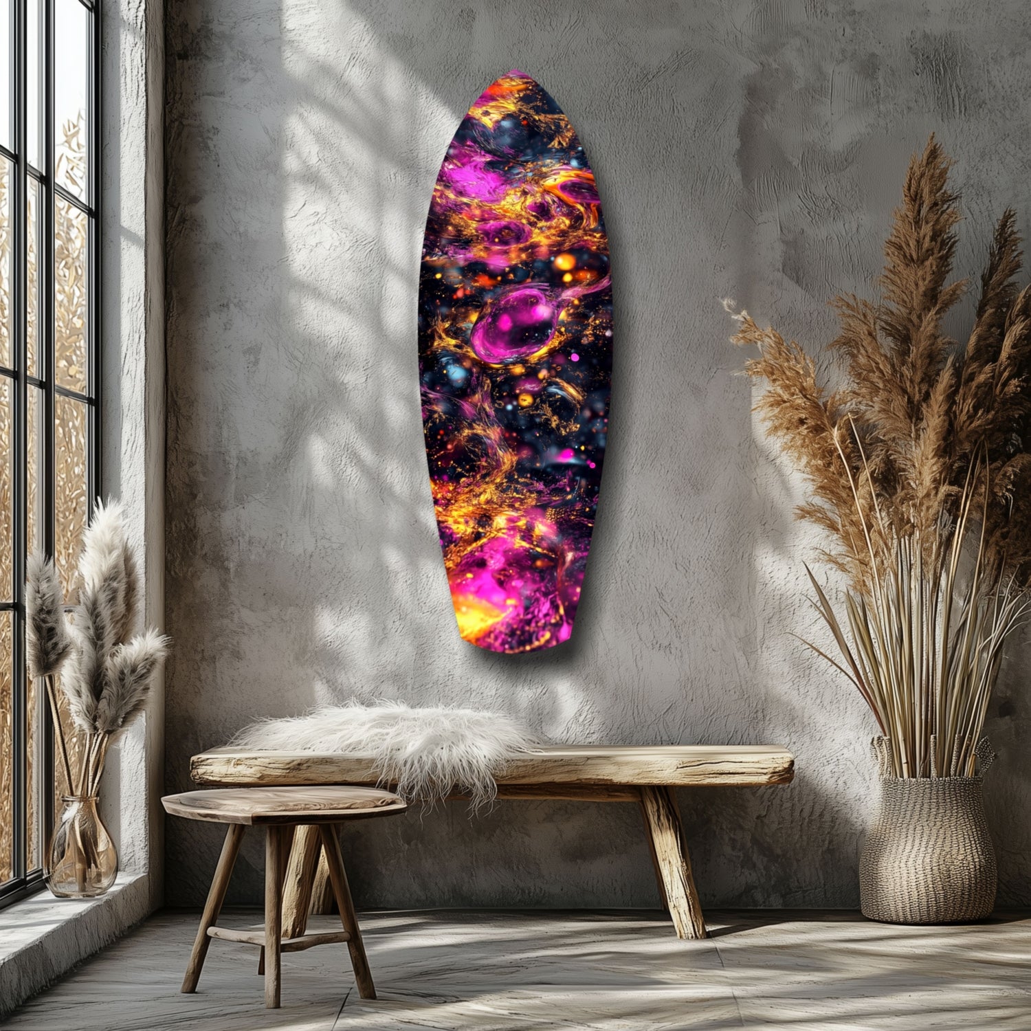 Kinetic Cosmos Glass Wall Art.