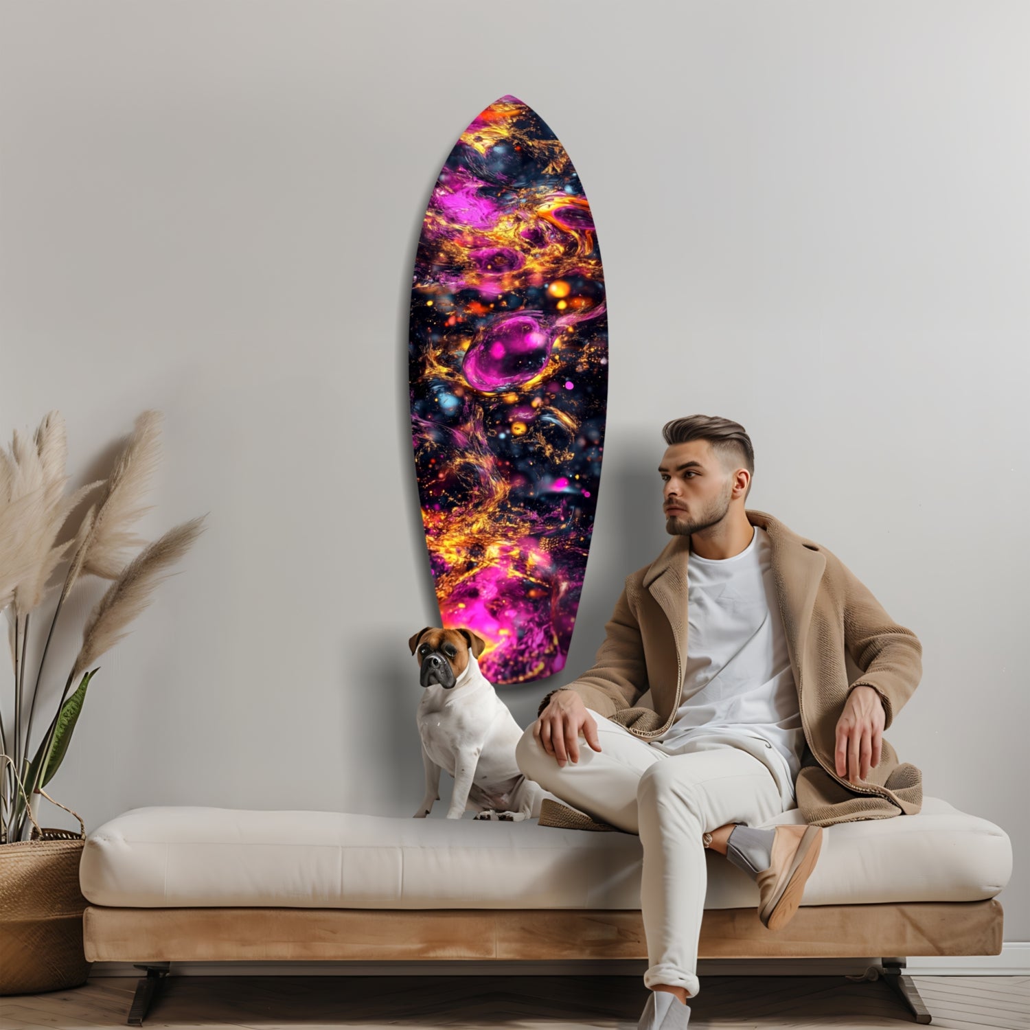 Kinetic Cosmos Glass Wall Art.