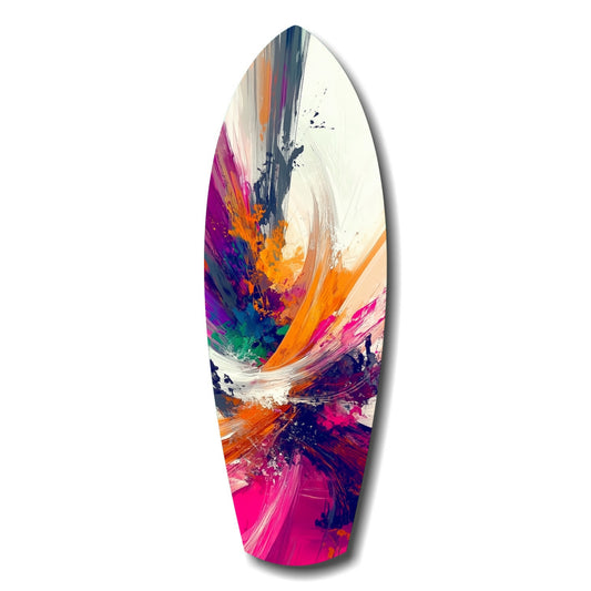 Abstract Paint Brushes Glass Wall Art.