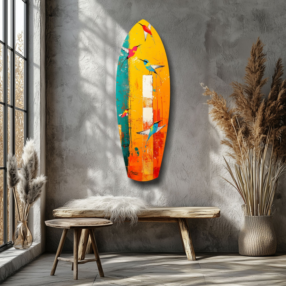 Birds in Colors Glass Wall Art.