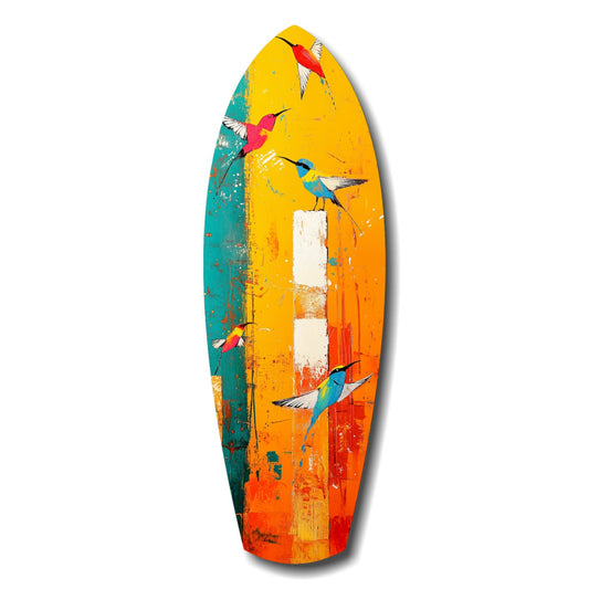 Birds in Colors Glass Wall Art.