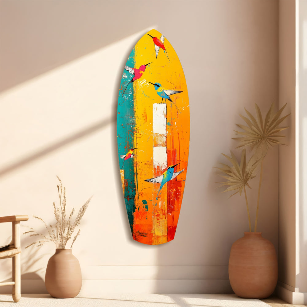 Birds in Colors Glass Wall Art.