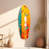 Birds in Colors Glass Wall Art.