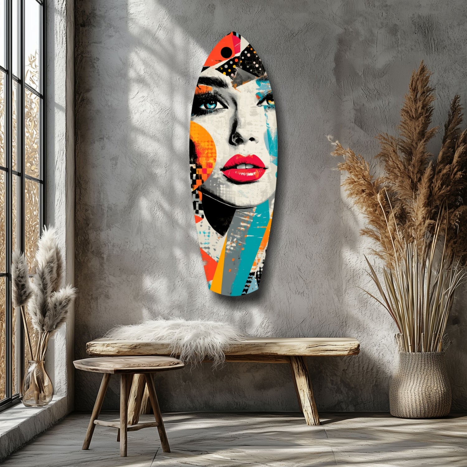 Woman in Style Glass Wall Art.