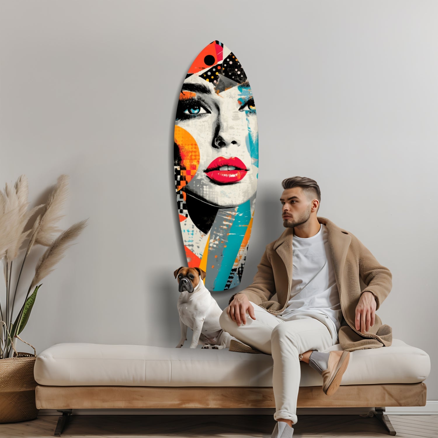 Woman in Style Glass Wall Art.