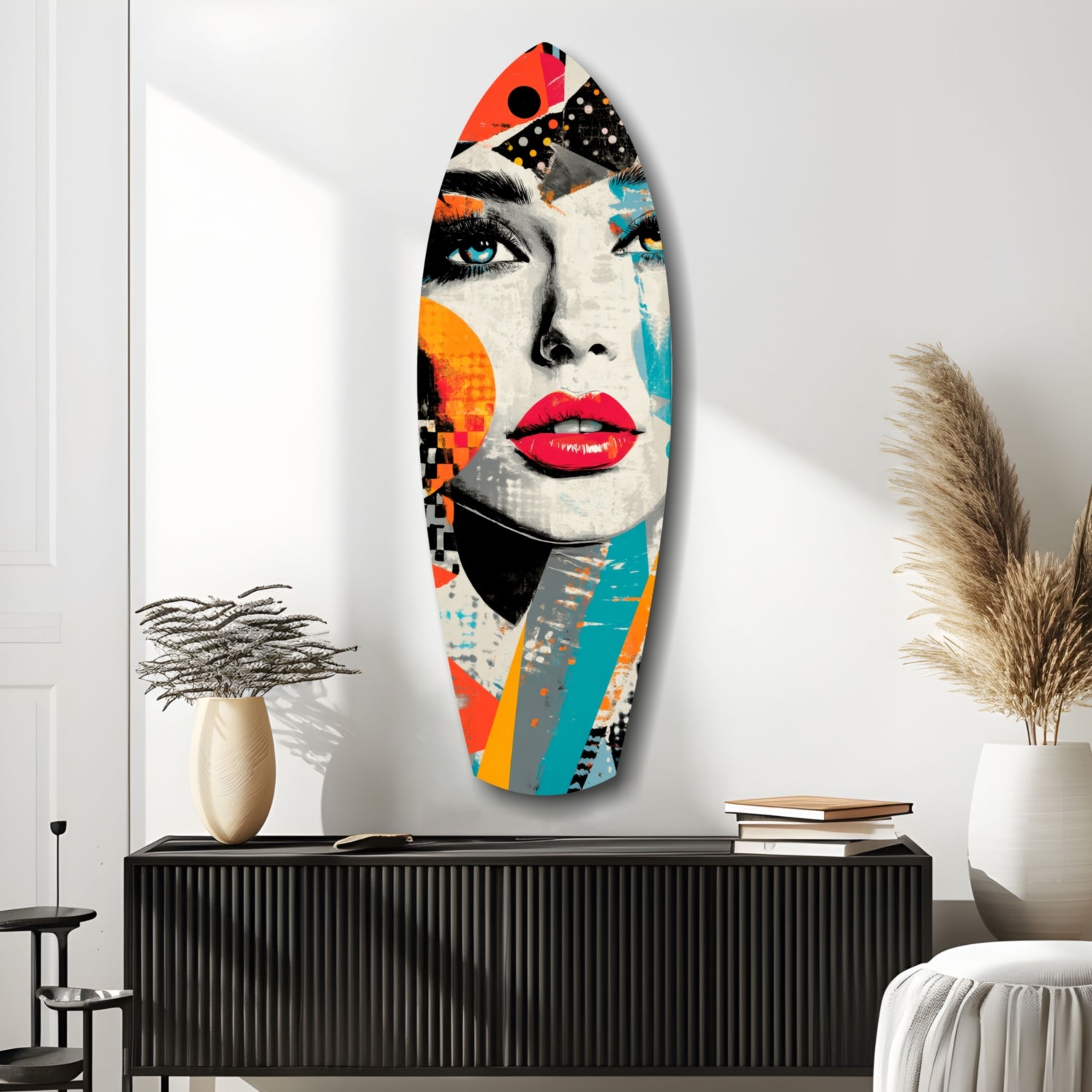 Woman in Style Glass Wall Art.