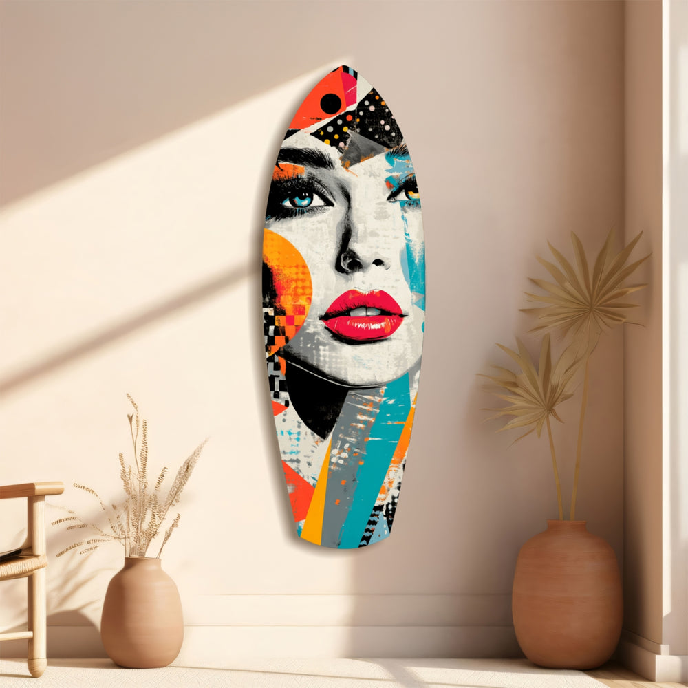 Woman in Style Glass Wall Art.