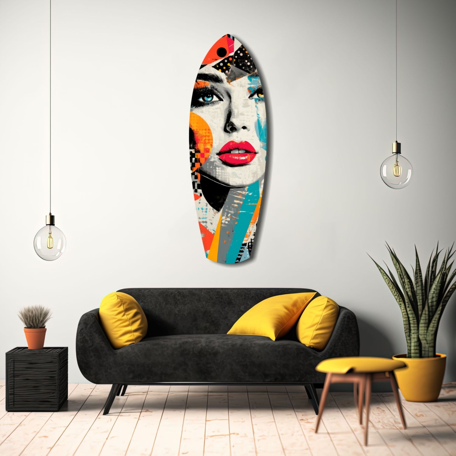 Woman in Style Glass Wall Art.