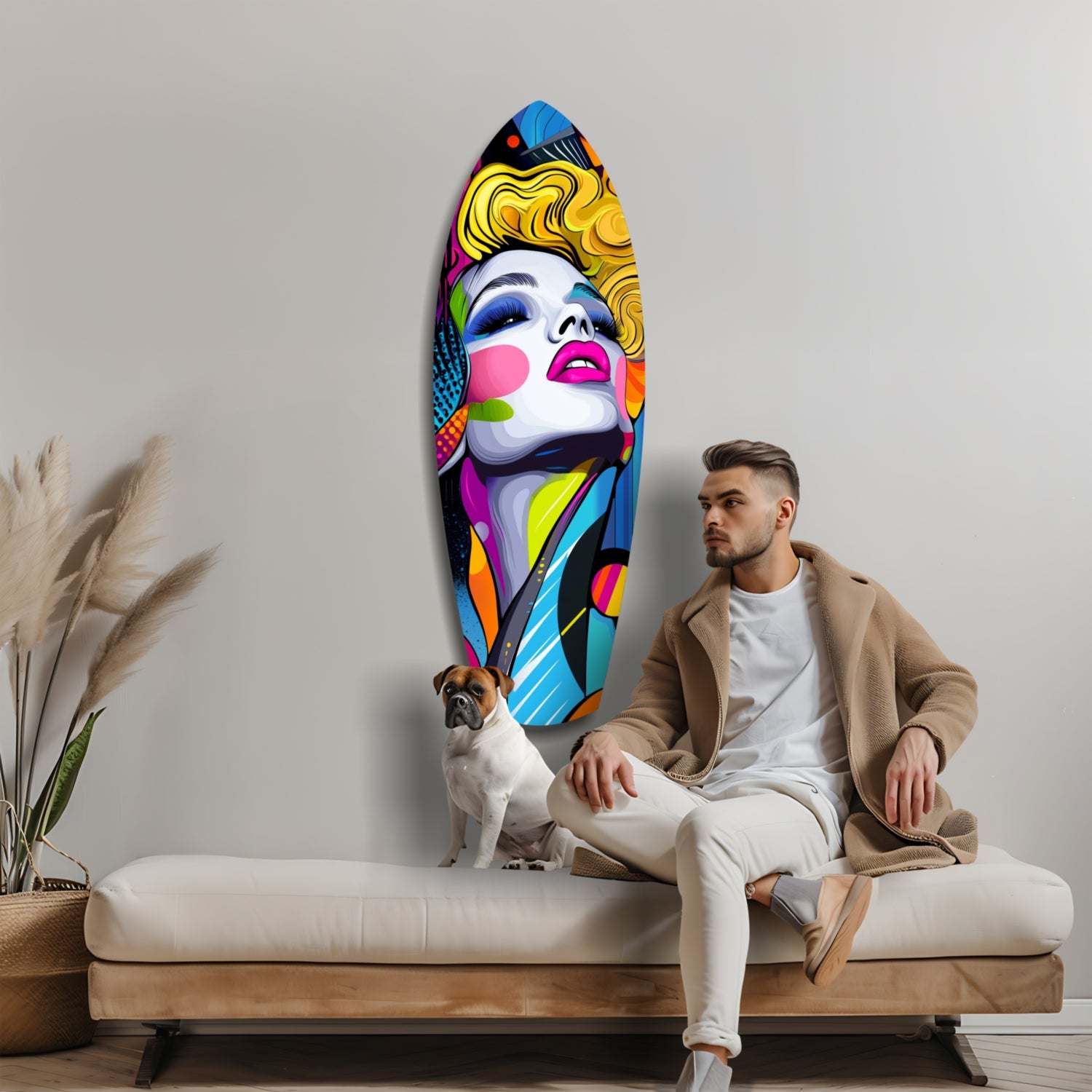 Vintage Woman Glass Wall Art.