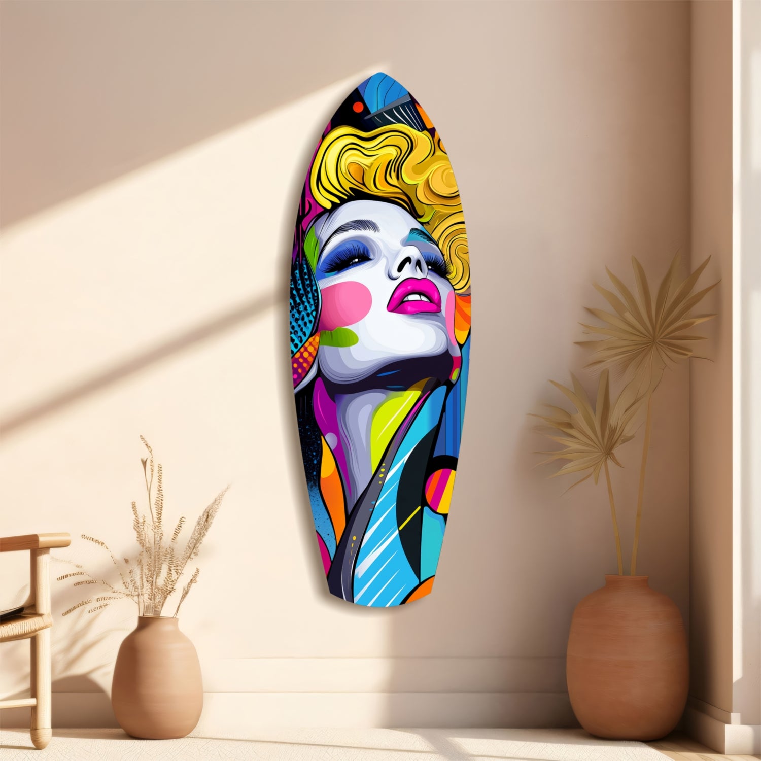 Vintage Woman Glass Wall Art.